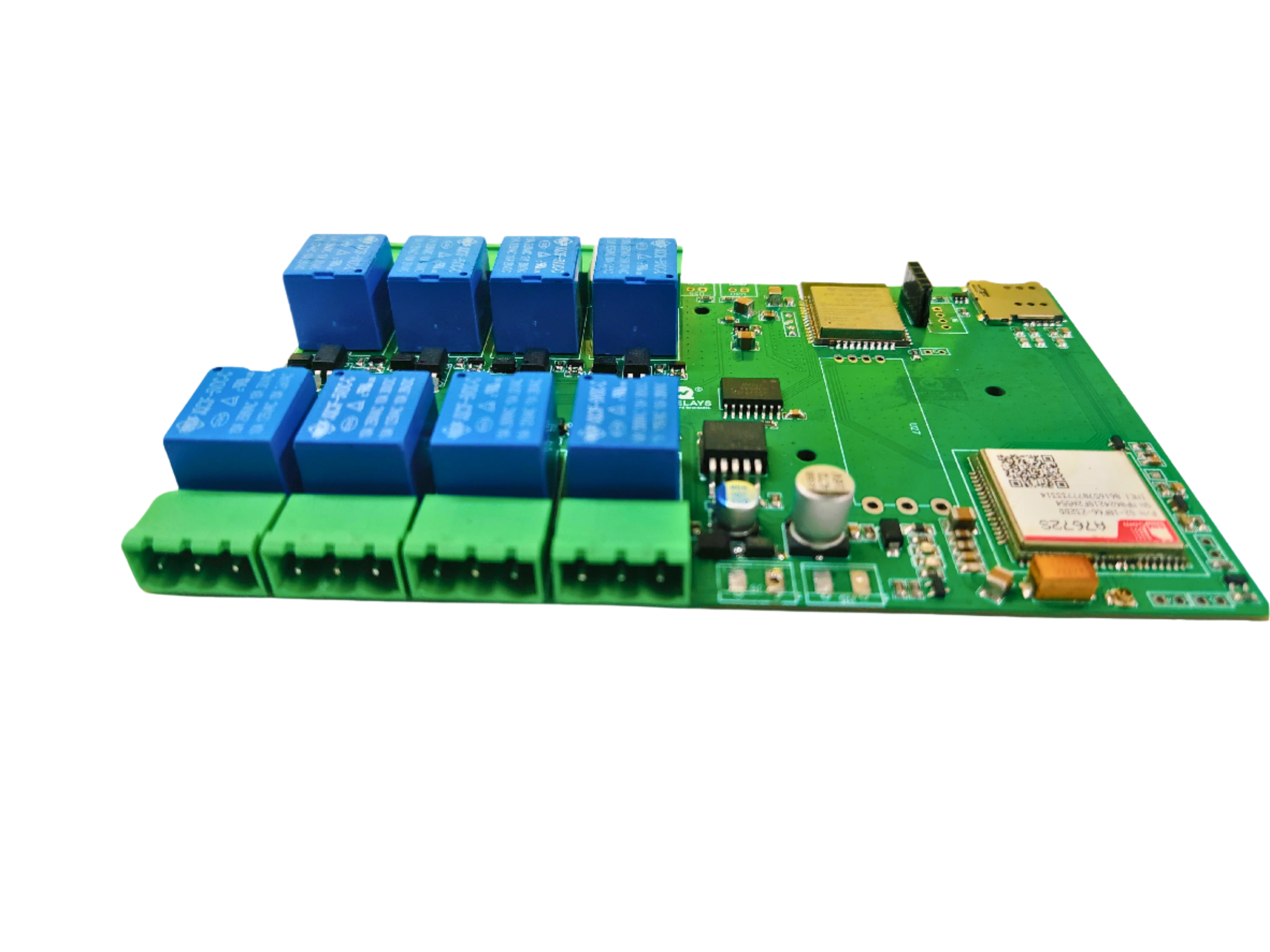 Wirelays A7672S-Based 4G IoT 8 Channel Relay Control Board