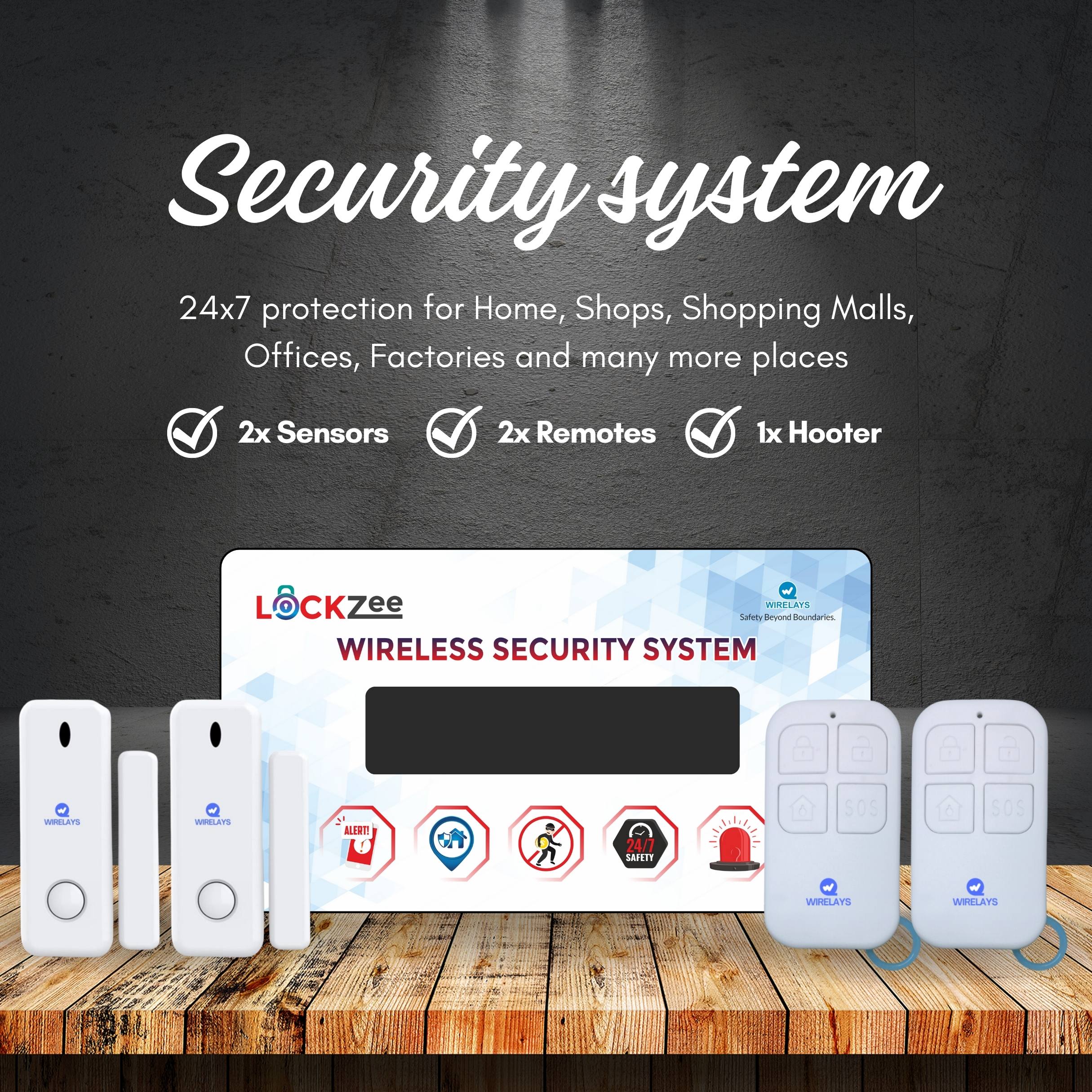 Wirelays Wireless Smart Home Security System | Door Security Sensor | WiFi and GSM Dual Protection Intruder Alarm System |Model Wirelays-003 (White ABS Plastic)